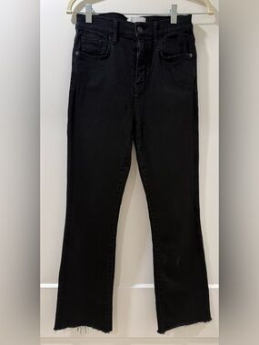Current/Elliott Black Frayed Hem Kick Flare Jeans Size 26